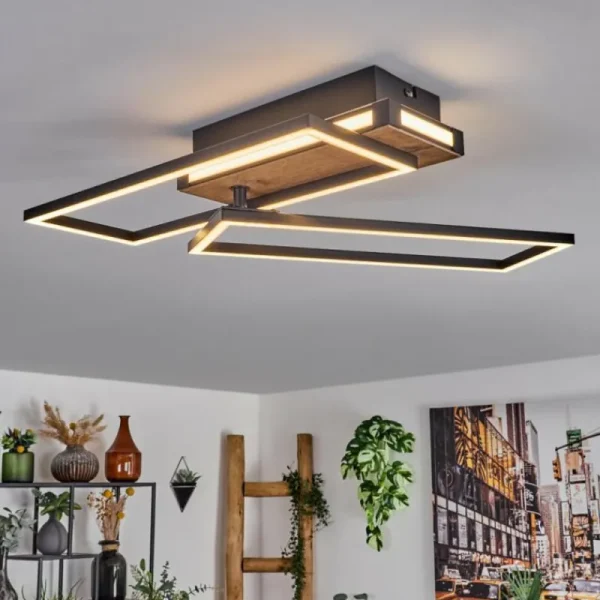 hofstein Sigersvik Plafonnier LED Écru, Noir, 1 lumière* Lampes Modernes
