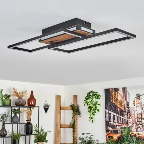 hofstein Sigersvik Plafonnier LED Écru, Noir, 1 lumière* Lampes Modernes