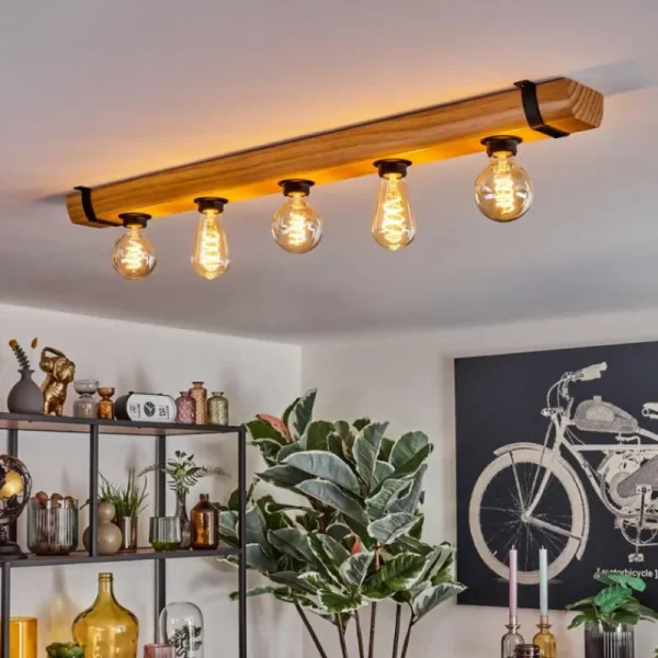 hofstein Skads Plafonnier Écru, Noir, 5 lumières* Lampes Modernes