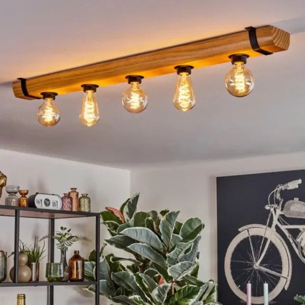 hofstein Skads Plafonnier Écru, Noir, 5 lumières* Lampes Modernes