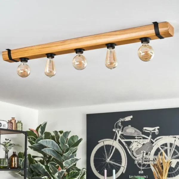 hofstein Skads Plafonnier Écru, Noir, 5 lumières* Lampes Modernes