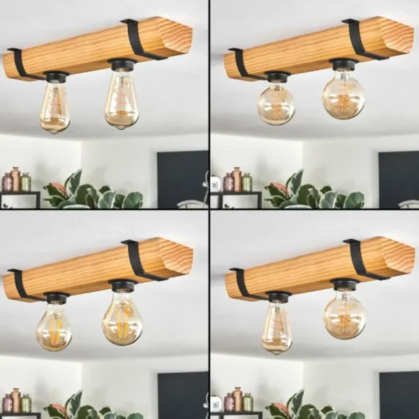 hofstein Skads Plafonnier, Spot de plafond Écru, Noir, 2 lumières* Lampes Modernes