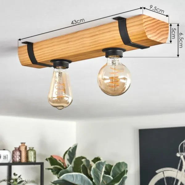 hofstein Skads Plafonnier, Spot de plafond Écru, Noir, 2 lumières* Lampes Modernes