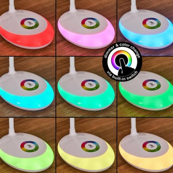 hofstein Sneslev Lampe de bureau, Lampe à poser LED Blanc, 1 lumière, Changeur de couleurs* Lampes Modernes