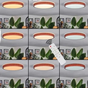 hofstein Sofo Plafonnier, Panel LED Blanc, 1 lumière, Télécommandes* Lampes Modernes