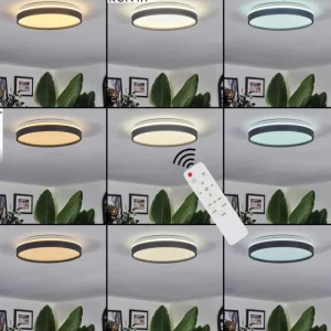hofstein Sofo Plafonnier, Panel LED Blanc, 1 lumière, Télécommandes* Lampes Modernes