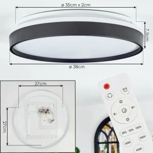 hofstein Sofo Plafonnier, Panel LED Blanc, 1 lumière, Télécommandes* Lampes Modernes