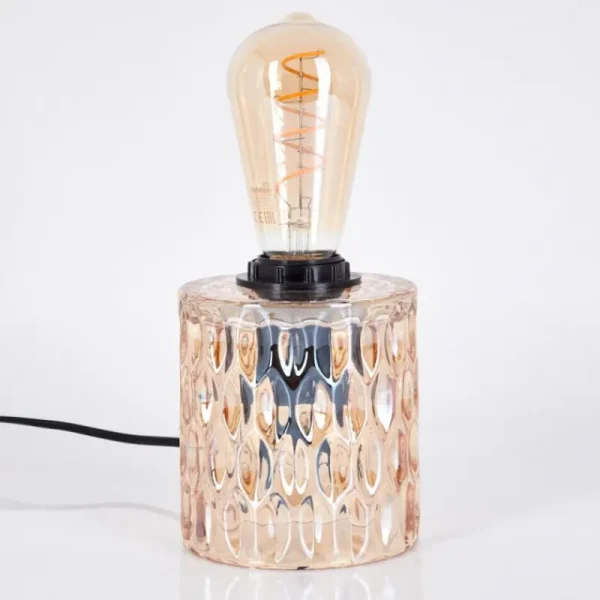 hofstein Sonhim Lampe à poser Ambre, Noir, 1 lumière* Lampes En Verre