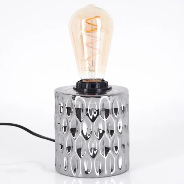 hofstein Sonhim Lampe à poser Chrome, Fumée, Noir, 1 lumière* Lampes Modernes
