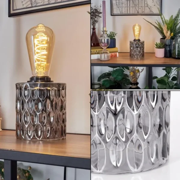 hofstein Sonhim Lampe à poser Fumée, Noir, 1 lumière* Lampes Modernes