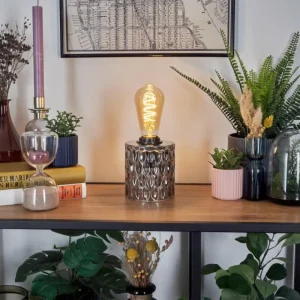 hofstein Sonhim Lampe à poser Fumée, Noir, 1 lumière* Lampes Modernes