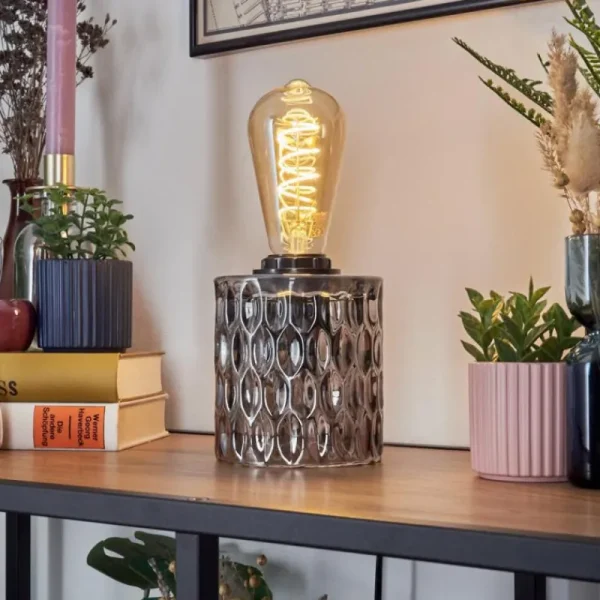 hofstein Sonhim Lampe à poser Fumée, Noir, 1 lumière* Lampes Modernes