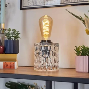 hofstein Sonhim Lampe à poser Noir, Transparent, 1 lumière* Lampes En Verre