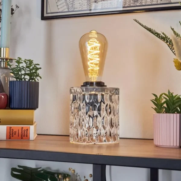 hofstein Sonhim Lampe à poser Noir, Transparent, 1 lumière* Lampes En Verre