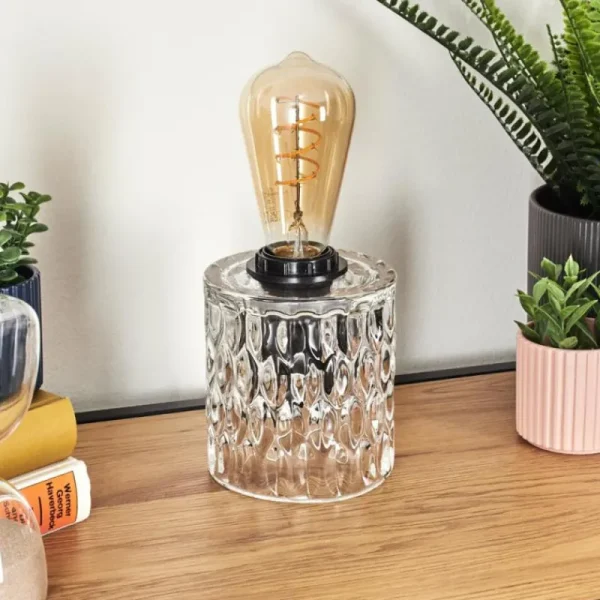 hofstein Sonhim Lampe à poser Noir, Transparent, 1 lumière* Lampes En Verre