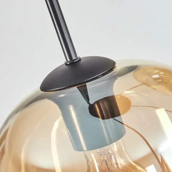 hofstein Soutinho Suspension, Boule lumineuse Ambre, 4 lumières* Lampes En Verre