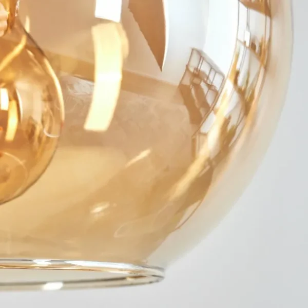hofstein Soutinho Suspension, Boule lumineuse Ambre, 4 lumières* Lampes En Verre