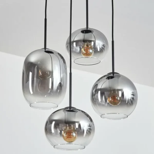 hofstein Soutinho Suspension, Boule lumineuse Clair, Fumé, 4 lumières* Lampes Modernes