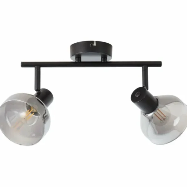 Luminaires Brilliant Spot Brilliant Reflekt Noir, 2 lumières* Lampes En Verre