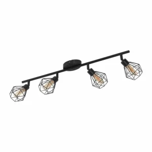 Luminaires Eglo Spot de plafond EGLO ZAPATA LED Noir, 4 lumières* Lampes En Verre