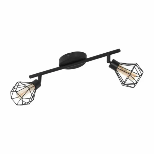 Luminaires Eglo Spot de plafond EGLO ZAPATA LED Noir, 2 lumières* Lampes En Verre