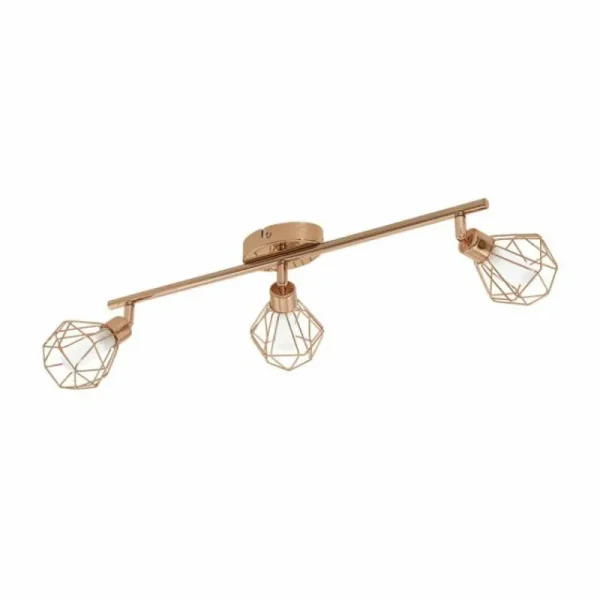 Luminaires Eglo Spot de plafond Eglo ZAPATA Cuivre, 3 lumières* Lampes En Verre