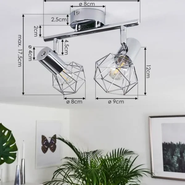 hofstein Spot de plafond Globo Xara Chrome, 2 lumières* Lampes Modernes