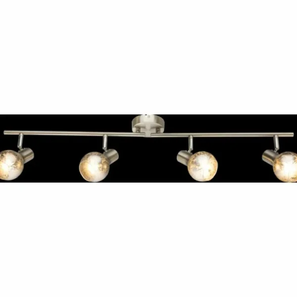 Luminaires Globo Lighting Spot de plafond Globo ZACATE Nickel mat, 4 lumières* Lampes En Verre