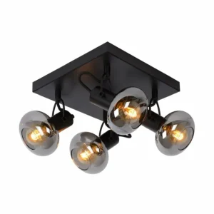 Luminaires Lucide Spot de plafond Lucide MADEE Noir, 4 lumières* Lampes En Verre