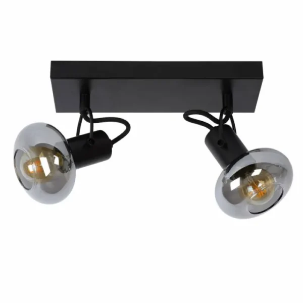 Luminaires Lucide Spot de plafond Lucide MADEE Noir, 2 lumières* Lampes En Verre