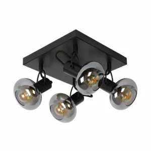 Luminaires Lucide Spot de plafond Lucide MADEE Noir, 4 lumières* Lampes En Verre