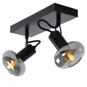 Luminaires Lucide Spot de plafond Lucide MADEE Noir, 2 lumières* Lampes En Verre