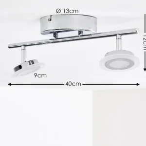 hofstein Spot de plafond Lucy LED Chrome, 2 lumières, Télécommandes, Changeur de couleurs* Lampes Modernes