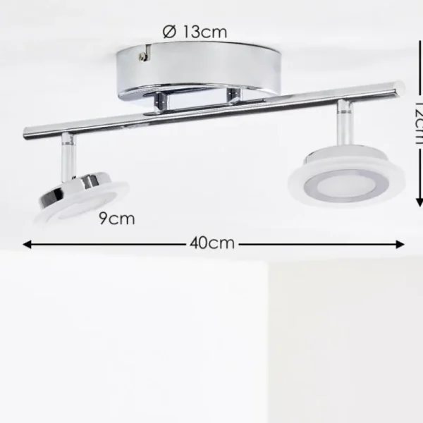 hofstein Spot de plafond Lucy LED Chrome, 2 lumières, Télécommandes, Changeur de couleurs* Lampes Modernes
