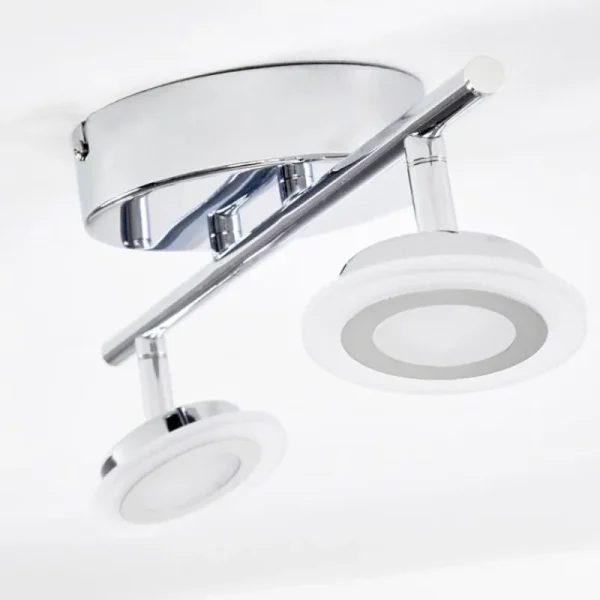 hofstein Spot de plafond Lucy LED Chrome, 2 lumières, Télécommandes, Changeur de couleurs* Lampes Modernes