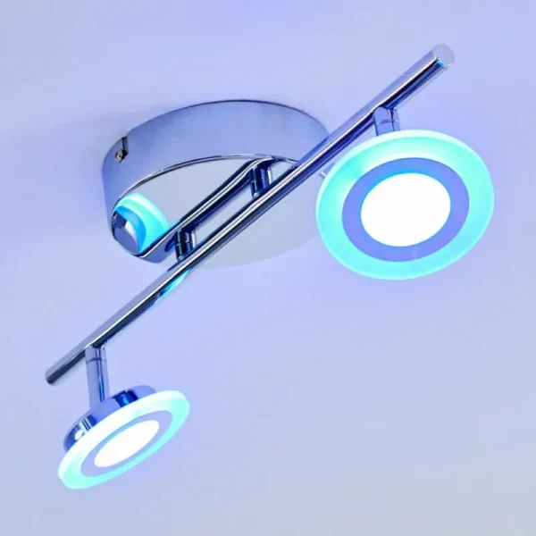 hofstein Spot de plafond Lucy LED Chrome, 2 lumières, Télécommandes, Changeur de couleurs* Lampes Modernes