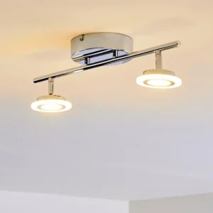 hofstein Spot de plafond Lucy LED Chrome, 2 lumières, Télécommandes, Changeur de couleurs* Lampes Modernes