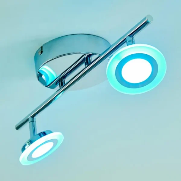 hofstein Spot de plafond Lucy LED Chrome, 2 lumières, Télécommandes, Changeur de couleurs* Lampes Modernes
