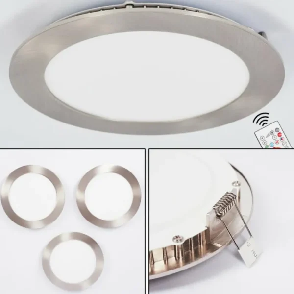 hofstein Spot encastrable Finsrud LED Nickel mat, 1 lumière, Télécommandes, Changeur de couleurs* Lampes Modernes