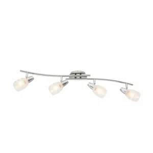 Luminaires Globo Lighting Spot Globo Chrome, 4 lumières* Lampes En Verre