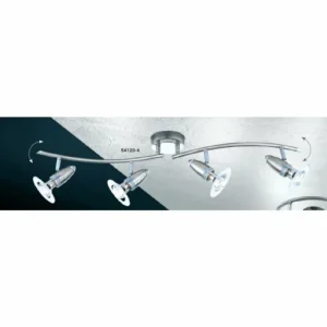 Luminaires Globo Lighting Spot Globo FRANCES I Chrome, Acier inoxydable, Nickel mat, 4 lumières* Lampes En Verre