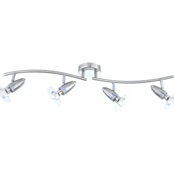 Luminaires Globo Lighting Spot Globo FRANCES I Chrome, Acier inoxydable, Nickel mat, 4 lumières* Lampes En Verre