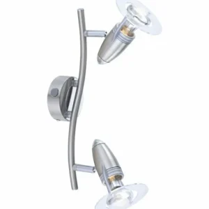 Luminaires Globo Lighting Spot Globo FRANCES I Chrome, Acier inoxydable, Nickel mat, 2 lumières* Lampes En Verre