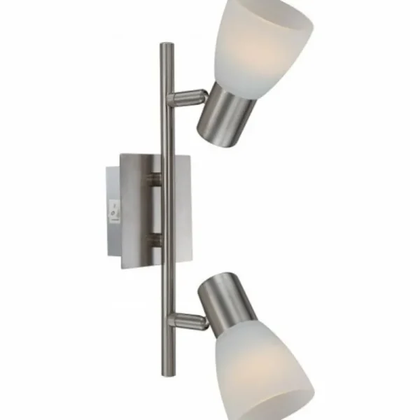 Luminaires Globo Lighting Spot Globo PARRY I Chrome, Nickel mat, 2 lumières* Lampes En Verre