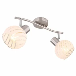 Luminaires Globo Lighting Spot Globo WILLY Nickel mat, 2 lumières* Lampes En Verre