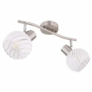 Luminaires Globo Lighting Spot Globo WILLY Nickel mat, 2 lumières* Lampes En Verre