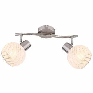 Luminaires Globo Lighting Spot Globo WILLY Nickel mat, 2 lumières* Lampes En Verre