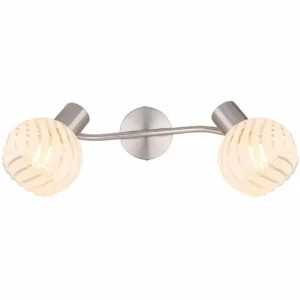 Luminaires Globo Lighting Spot Globo WILLY Nickel mat, 2 lumières* Lampes En Verre