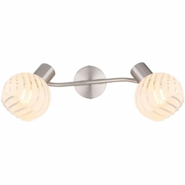 Luminaires Globo Lighting Spot Globo WILLY Nickel mat, 2 lumières* Lampes En Verre