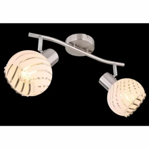 Luminaires Globo Lighting Spot Globo WILLY Nickel mat, 2 lumières* Lampes En Verre